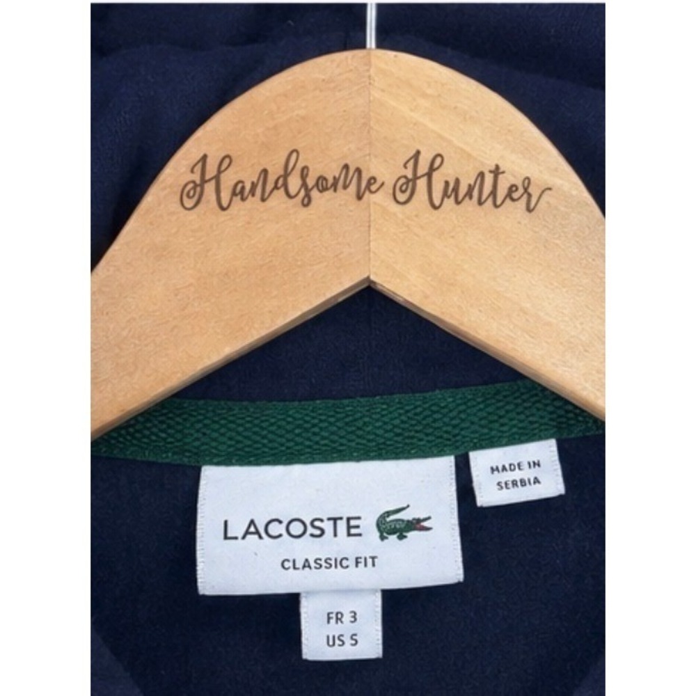Lacoste Hoodie Mens Size S Small Navy Blue EUC Classic Fit Cotton Blend Logo - Picture 5 of 8